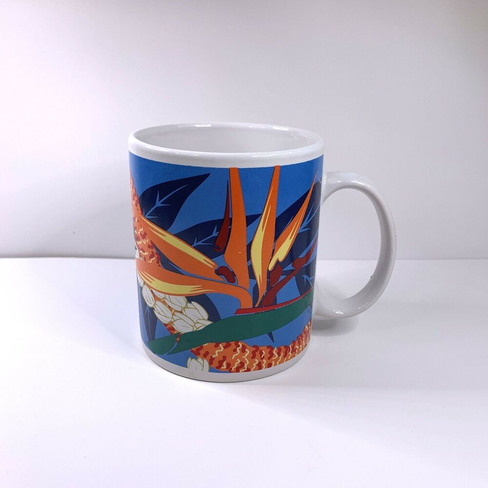 Vintage Hilo Hattie Bird Paradise Hawaiian Coffee Mug 1999 Island Tropical